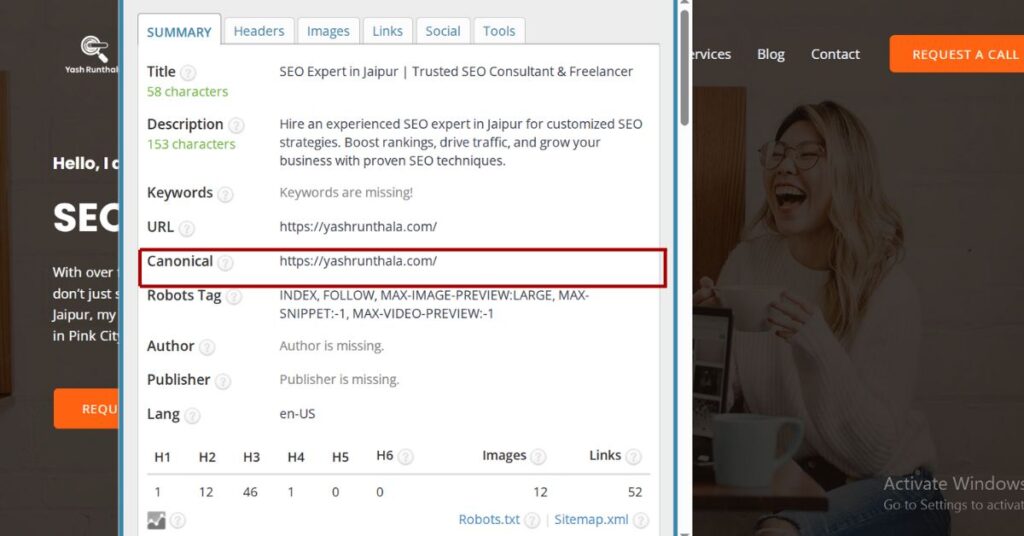 how to check Canonical url