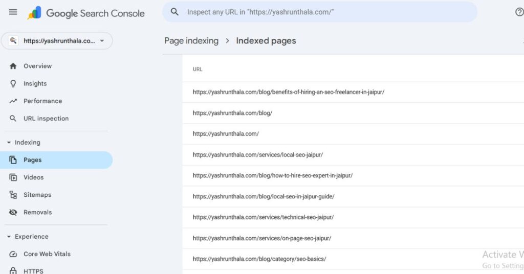 how to check if a url is indexed in gsc
