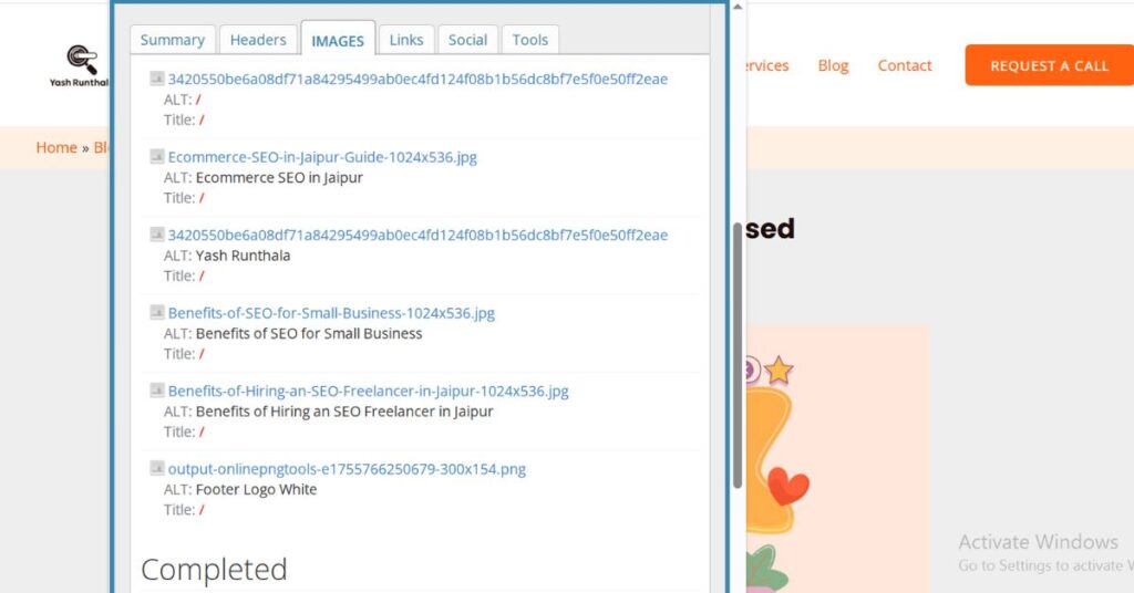 how to check image alt text