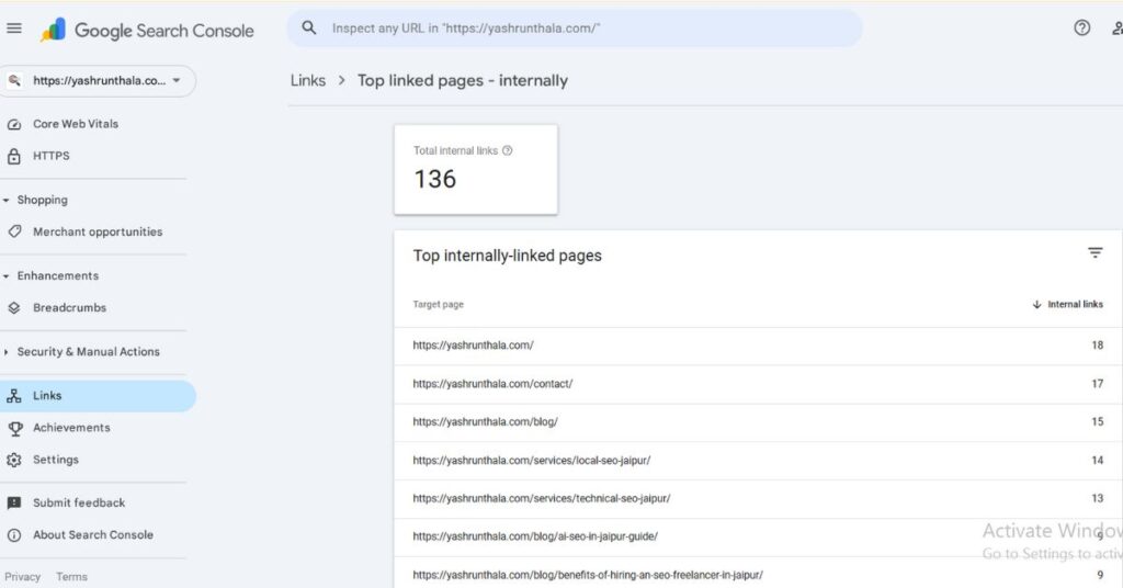 how to check internal links